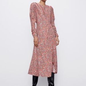 Zara Draped Print Dress